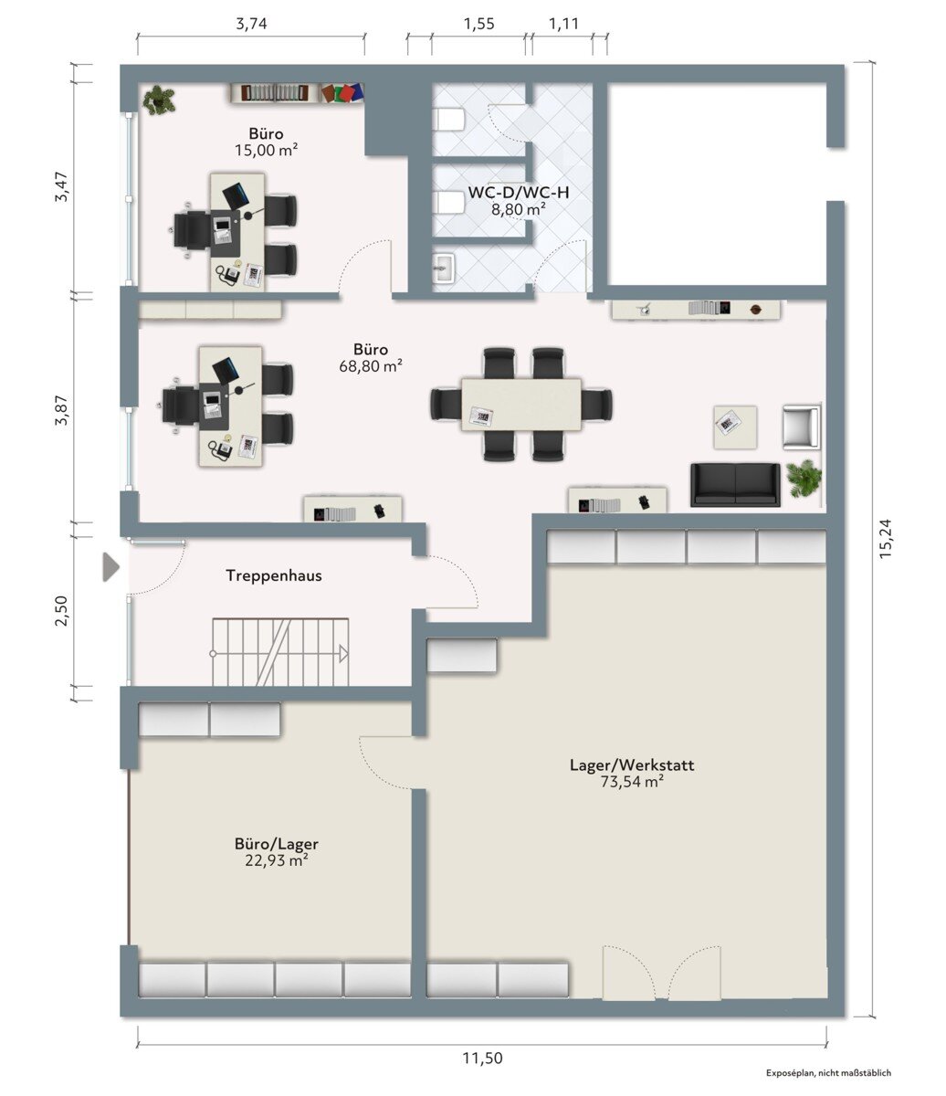 Bürofläche zur Miete 1.420 € 69 m²<br/>Bürofläche Stadtmitte Bergisch Gladbach 51465