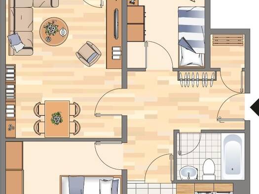 Wohnung zur Miete nur mit Wohnberechtigungsschein 383 € 2 Zimmer 72,9 m² 15. Geschoss frei ab 30.11.2026 Wilhelm-Schmidt-Straße 11 Hörde Dortmund 44263