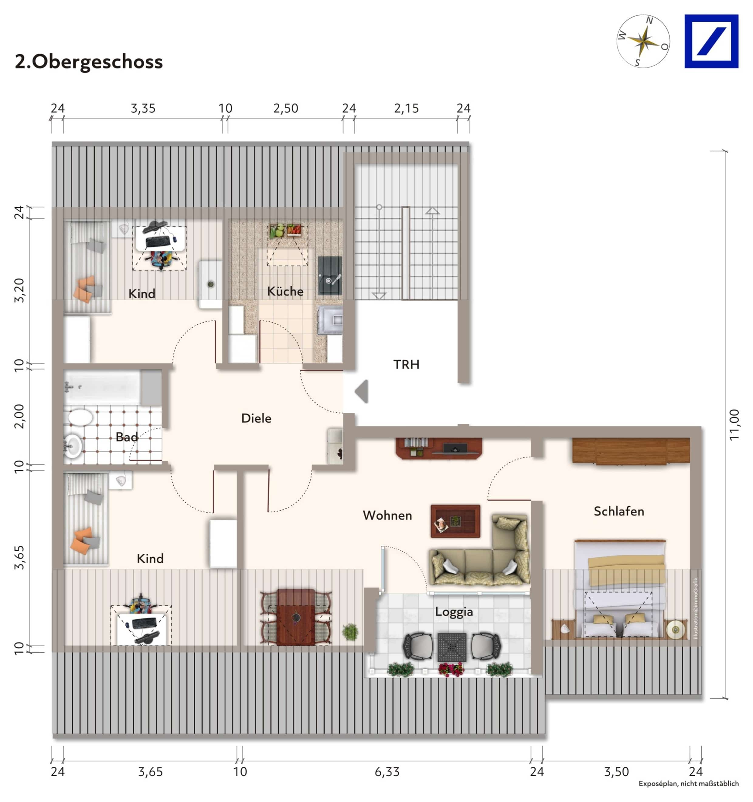 Wohnung zum Kauf provisionsfrei 187.000 € 4 Zimmer 73 m²<br/>Wohnfläche 2.<br/>Geschoss Neckarems 116 Remseck 71686