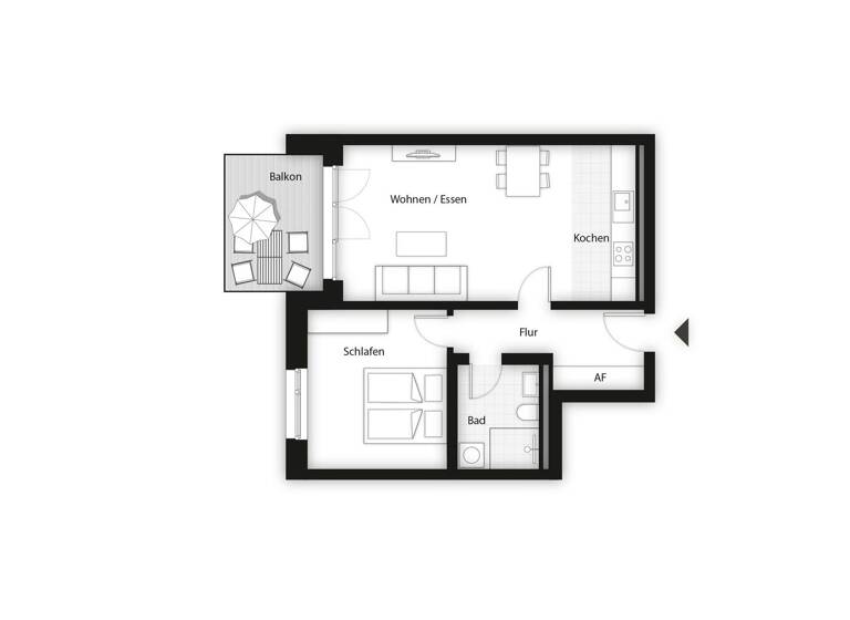 Wohnung zum Kauf 344.000 € 2 Zimmer 58,5 m²<br/>Wohnfläche 2.<br/>Geschoss Geschwister-Scholl-Straße 20 Herzo Base Herzogenaurach 91074