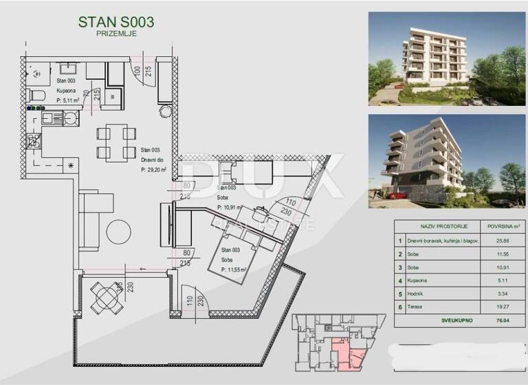Wohnung zum Kauf 320.000 € 3 Zimmer 76 m² Zamet