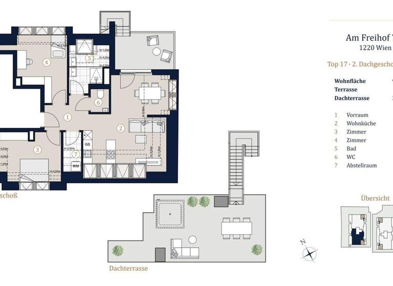 Wohnung zum Kauf - Erstbezug 715.123 € 3 Zimmer 94,1 m² 3. Geschoss Am Freihof 7-9 Wien 1220