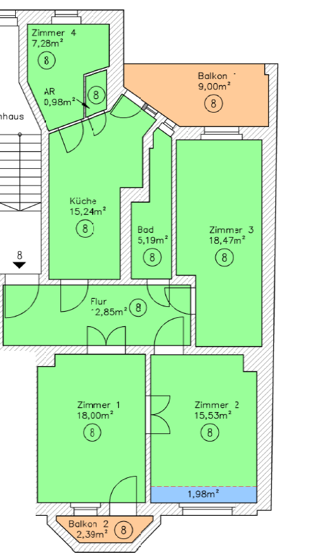 Wohnung zur Miete 1.459 € 4 Zimmer 100 m²<br/>Wohnfläche 3.<br/>Geschoss Bothestraße 7 Gohlis - Süd Leipzig 04155