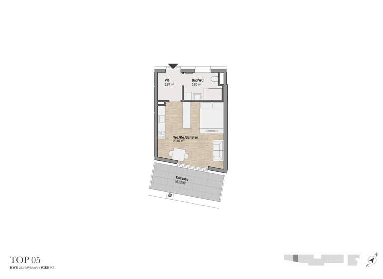 Wohnung zum Kauf - Erstbezug 176.000 € 1 Zimmer 32,8 m² 2. Geschoss Lindweg 13 Geidorf Graz 8010
