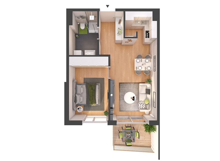 Wohnung zum Kauf - Neubau provisionsfrei 427.500 € 2 Zimmer 46,8 m² 1. Geschoss Kranebitterbodenweg 2 Hötting Innsbruck 6020