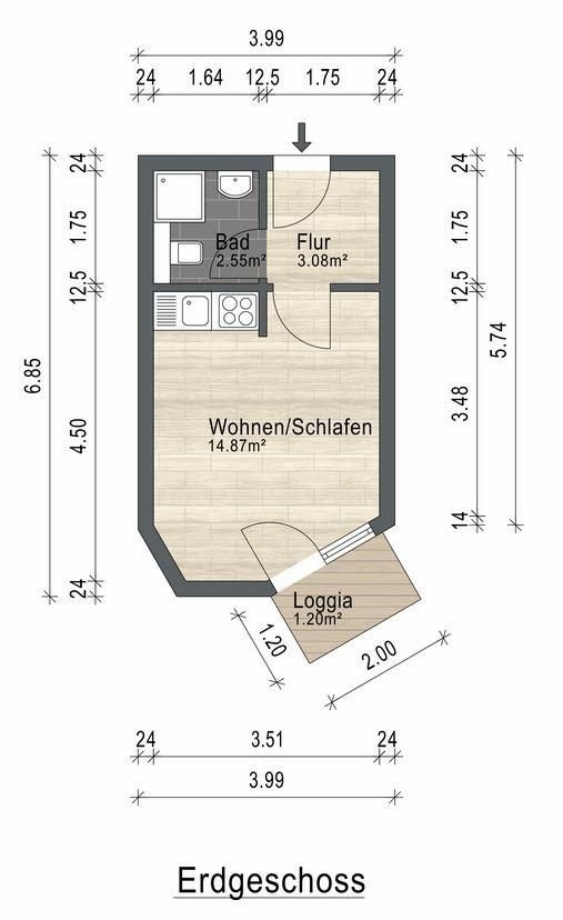 Studio zum Kauf 46.800 € 1 Zimmer 21,8 m²<br/>Wohnfläche Bad Klosterlausnitz 07639