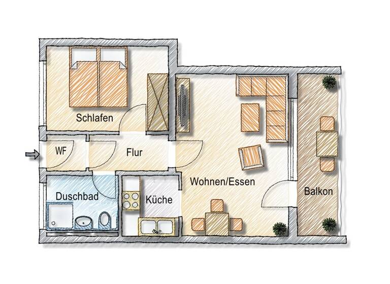 Wohnung zum Kauf 168.000 € 2 Zimmer 53 m²<br/>Wohnfläche 1.<br/>Geschoss Weißenhorn Weißenhorn 89264