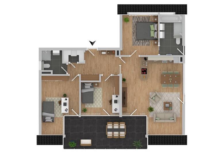 Penthouse zum Kauf - Erstbezug 545.000 € 4 Zimmer 91,5 m² 2. Geschoss frei ab sofort Lind Villach 9500
