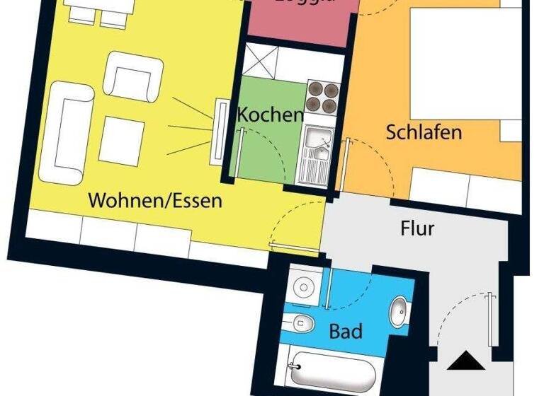 Wohnung zur Miete 941 € 2 Zimmer 48,6 m² frei ab 01.05.2026 Innere Altstadt Dresden 01067