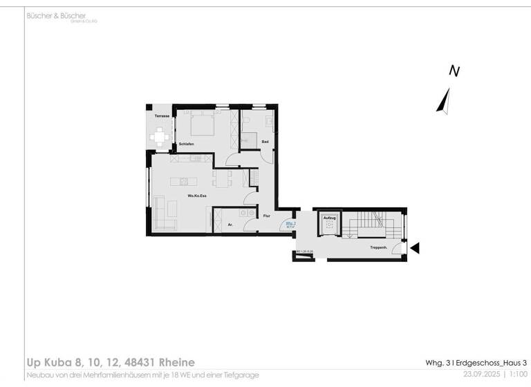 Wohnung zum Kauf 399.000 € 2 Zimmer 84,7 m² EG Schotthock Rheine 48429