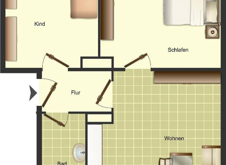 Wohnung zur Miete 359 € 2 Zimmer 49,7 m² 1. Geschoss frei ab 16.04.2026 Rainweg 2 Herringen Hamm 59077