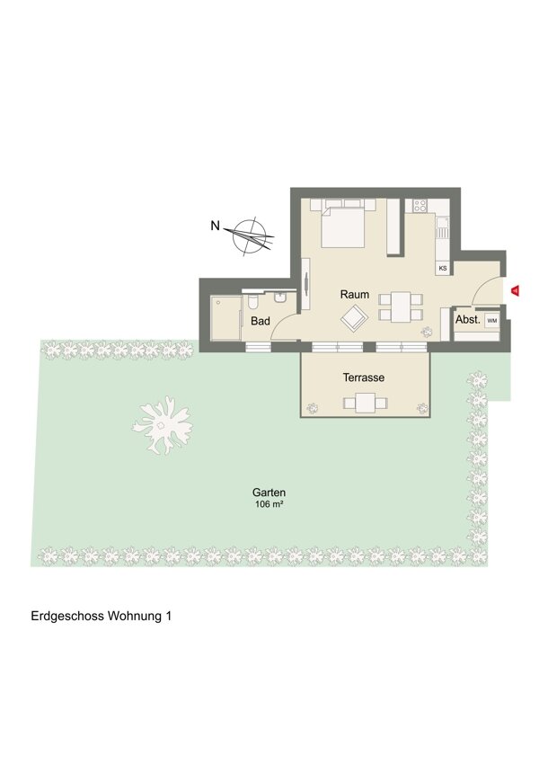 Wohnung zum Kauf 303.500 € 1 Zimmer 50 m²<br/>Wohnfläche EG<br/>Geschoss Rheinstr. 96 Mühlburg - Alt-Mühlburg Karlsruhe 76185