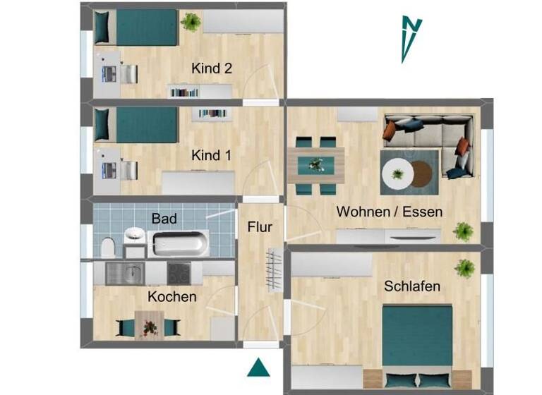 Wohnung zur Miete 415 € 4 Zimmer 69,4 m² 4. Geschoss Burkhardtstraße 16 Triptis 07819