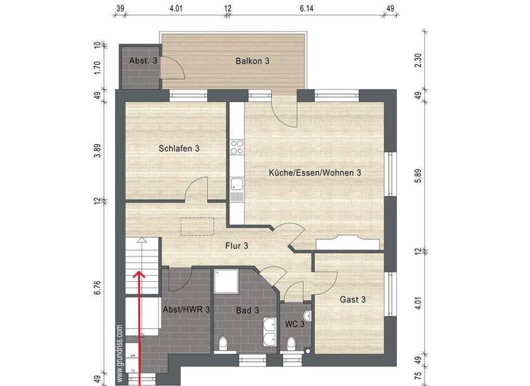 Wohnung zur Miete - Erstbezug 1.100 € 3 Zimmer 100,2 m² frei ab 01.03.2026 Wiesederfehn Wiesmoor 26639