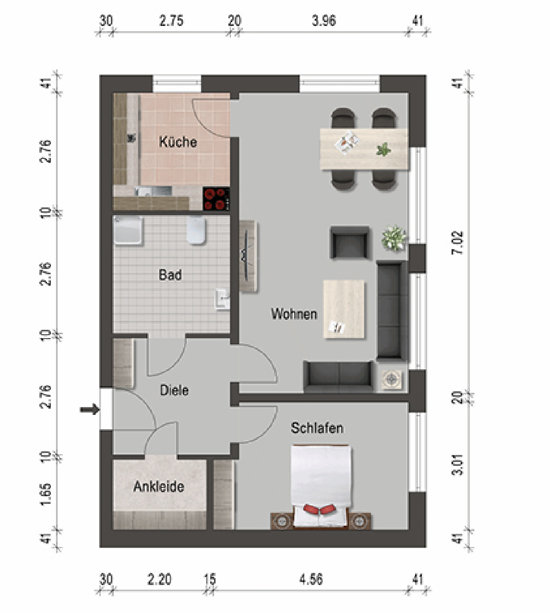 Wohnung zur Miete 1.200 € 2 Zimmer 60 m²<br/>Wohnfläche EG<br/>Geschoss ab sofort<br/>Verfügbarkeit Marienthal Hamburg 22043