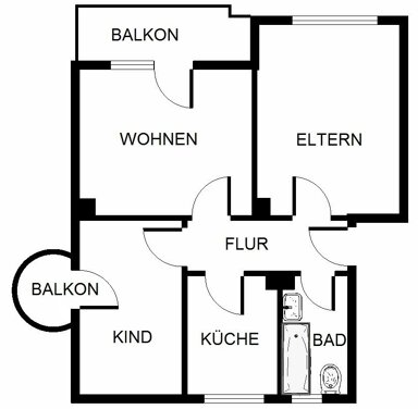 Wohnung zur Miete 389 € 3 Zimmer 56,8 m² 1. Geschoss Buddestraße 12 Scholven Gelsenkirchen 45896