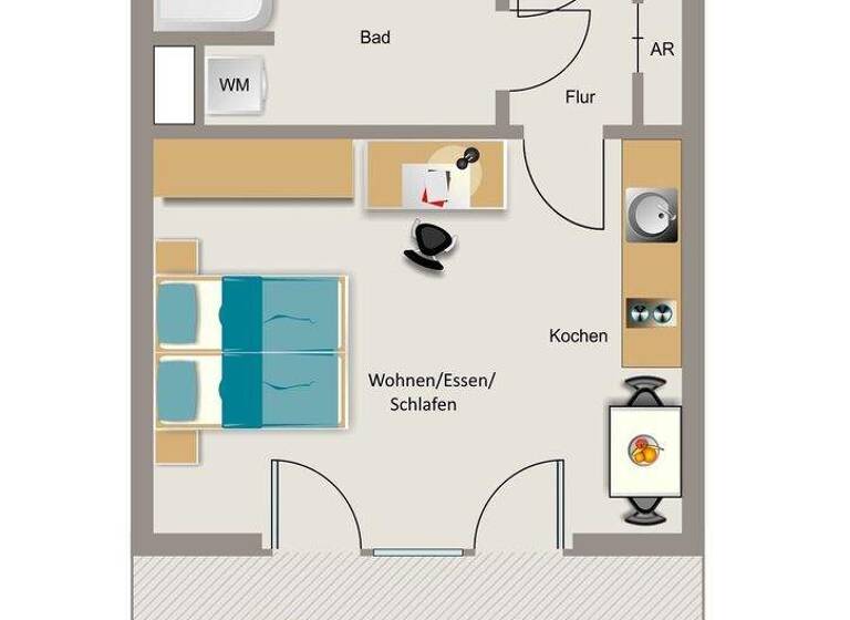 Studio zur Miete - Erstbezug 508 € 1 Zimmer 38,3 m² EG frei ab 01.10.2026 Hertha-Hoffmann-Straße 6 Mitte Dortmund 44135