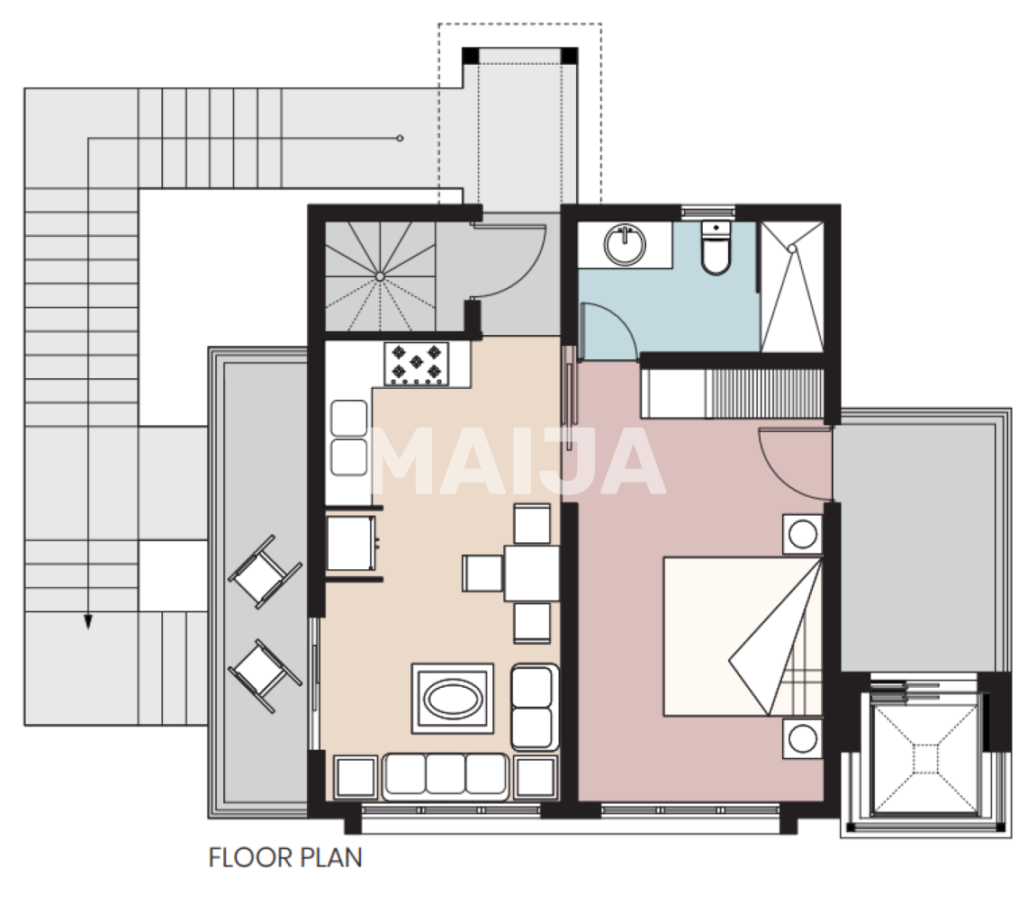 Studio zum Kauf 357.260 € 2 Zimmer 140,2 m²<br/>Wohnfläche 6.<br/>Geschoss Cassa Juanillo Cap Cana Cap Cana Cap Cana