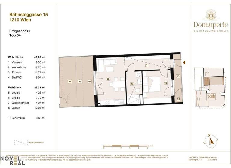 Wohnung zum Kauf - Erstbezug 369.000 € 2 Zimmer 56,4 m² EG Wien 1210
