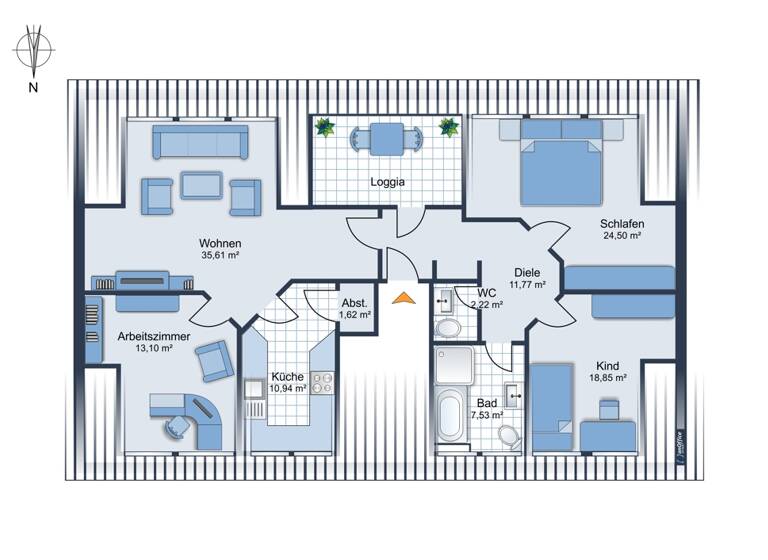 Wohnung zum Kauf 374.000 € 4 Zimmer 126,2 m² 5. Geschoss Baumberg Monheim am Rhein 40789