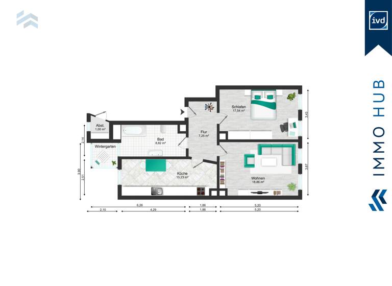 Wohnung zum Kauf 189.000 € 2 Zimmer 70 m²<br/>Wohnfläche 2.<br/>Geschoss Eutritzsch Leipzig 04129