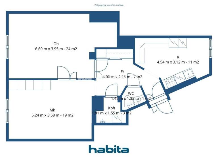 Studio zum Kauf 395.000 € 2 Zimmer 67,6 m² 2. Geschoss Helsinginkatu 23 Helsinki 00510