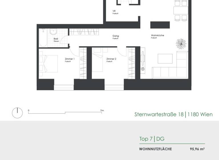 Wohnung zum Kauf 825.000 € 3 Zimmer 96 m² Sternwartestraße 18 Wien 1180