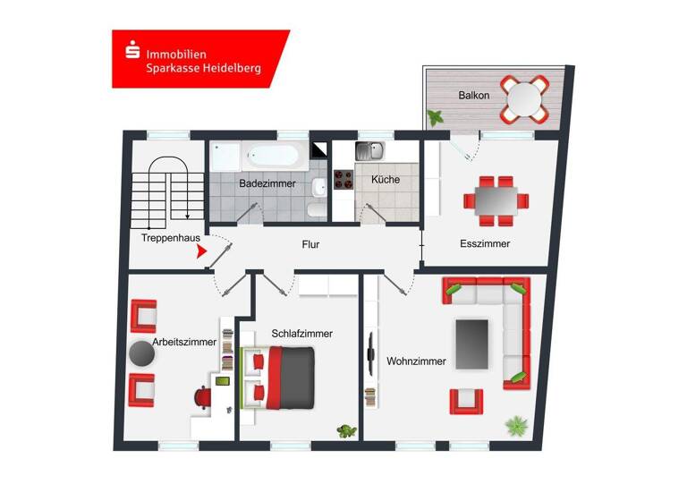 Wohnung zum Kauf 228.000 € 4 Zimmer 86 m² 1. Geschoss Bammental 69245