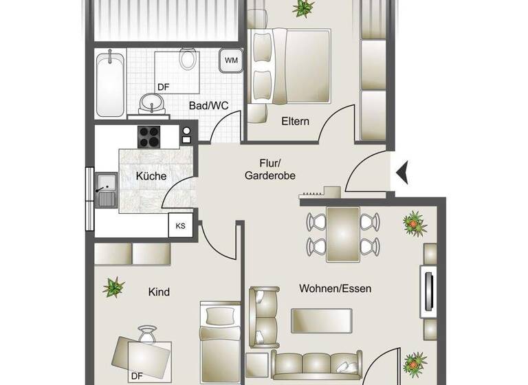 Wohnung zum Kauf 288.000 € 3 Zimmer 64,5 m² Gniebel Pliezhausen / Gniebel 72124