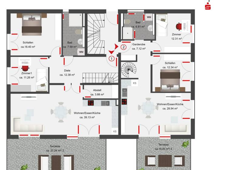 Wohnung zum Kauf provisionsfrei 555.000 € 3 Zimmer 76,2 m²<br/>Wohnfläche Zuchering Ingolstadt 85051