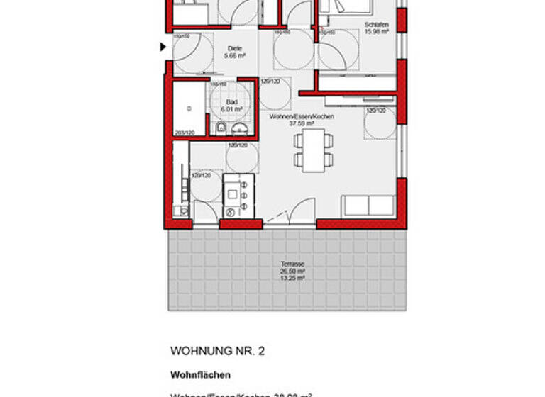 Wohnung zum Kauf - Erstbezug provisionsfrei 531.000 € 3,5 Zimmer 93,7 m² EG Storchenweg 12 Büchenbronn Pforzheim 75180