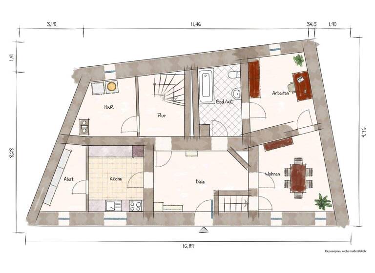 Reihenmittelhaus zum Kauf 125.000 € 5 Zimmer 130 m² 133 m² Grundstück Querfurt 06268