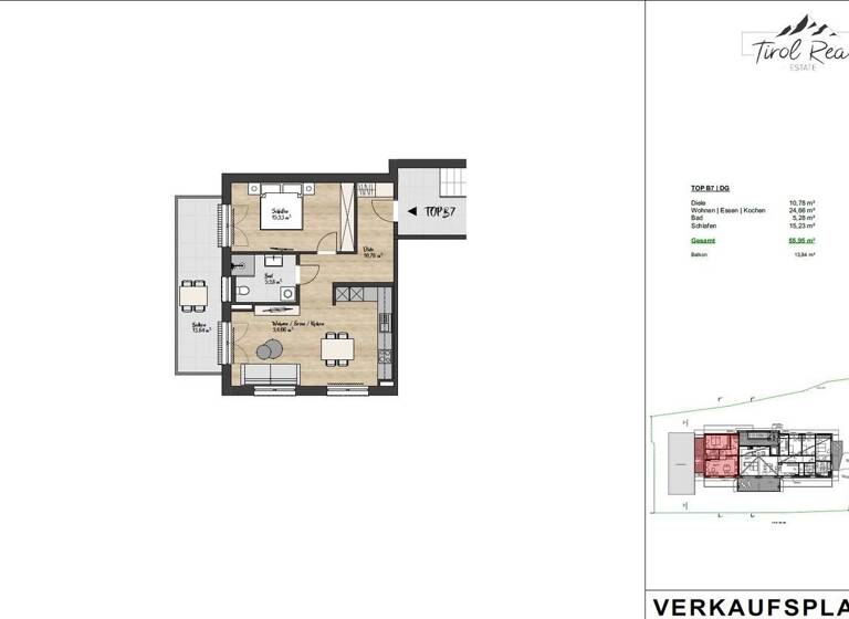 Wohnung zum Kauf 549.000 € 2 Zimmer 56 m² 1. Geschoss Kitzbühel 6370