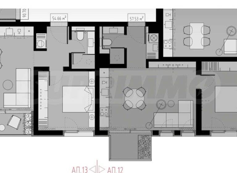 Studio zum Kauf 197.000 € 66,3 m² Sofia