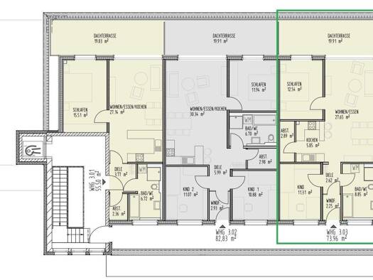 Penthouse zum Kauf - Erstbezug provisionsfrei als Kapitalanlage geeignet 3 Zimmer 83,9 m² Ochsenfurt Ochsenfurt 97199