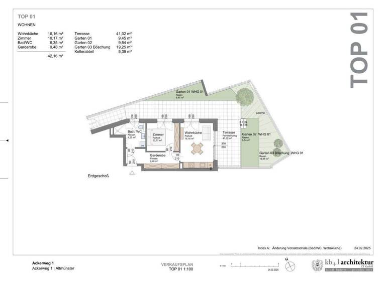 Studio zum Kauf 424.000 € 1 Zimmer 42,2 m² EG Altmünster 4813