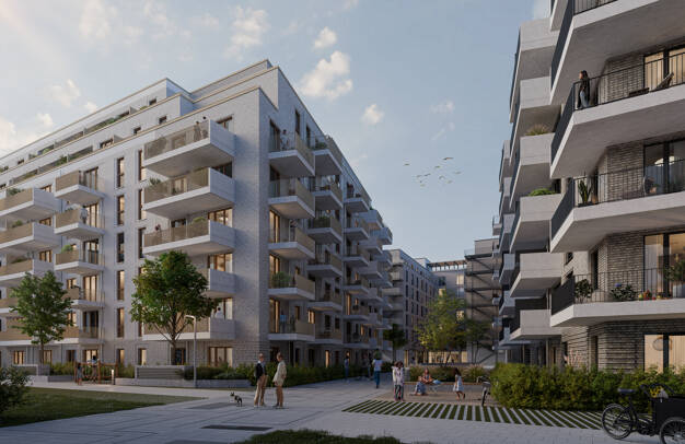 Wohnung zum Kauf - Neubau provisionsfrei 610.000 € 3 Zimmer 88,1 m² 2. Geschoss Billhorner Kanalstraße 52-66 Rothenburgsort Hamburg 20539
