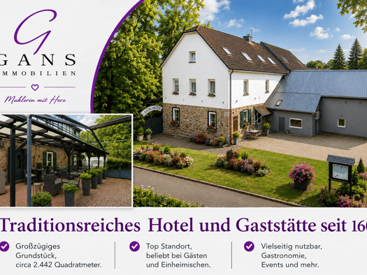 Hotel zum Kauf 1.490.000 € 14 Zimmer 14 Betten 265 m² Gastrofläche 2.442 m² Grundstück Hochdahl Erkrath 40699