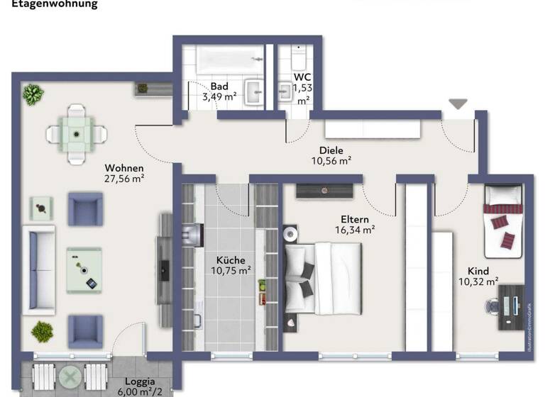 Wohnung zum Kauf 249.000 € 3 Zimmer 81 m² 2. Geschoss Hockenheim 68766