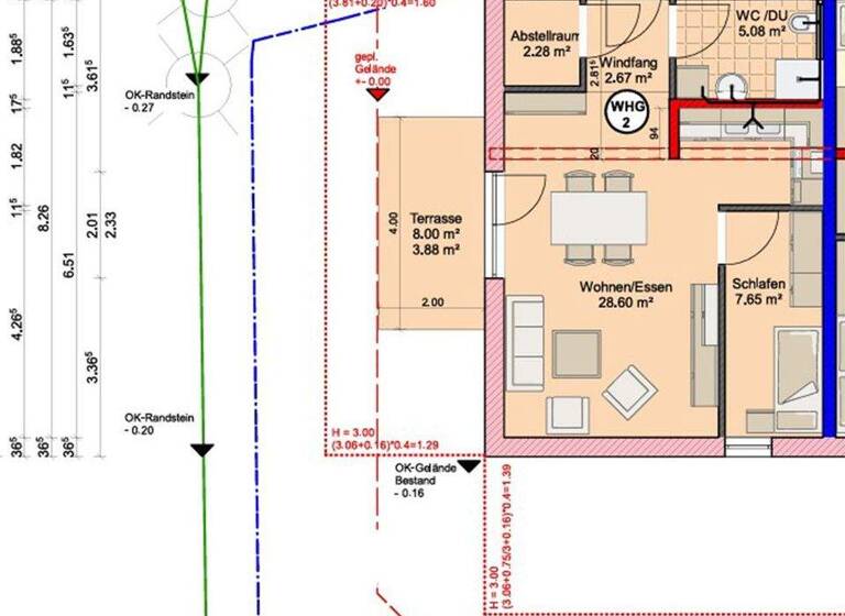 Wohnung zur Miete - Erstbezug 750 € 1,5 Zimmer 51,2 m² EG Mamming 94437