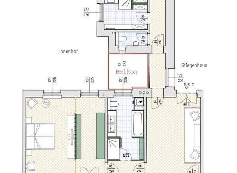 Wohnung zur Miete 2.746 € 5,5 Zimmer 177,4 m² 1. Geschoss Wien,Mariahilf 1060