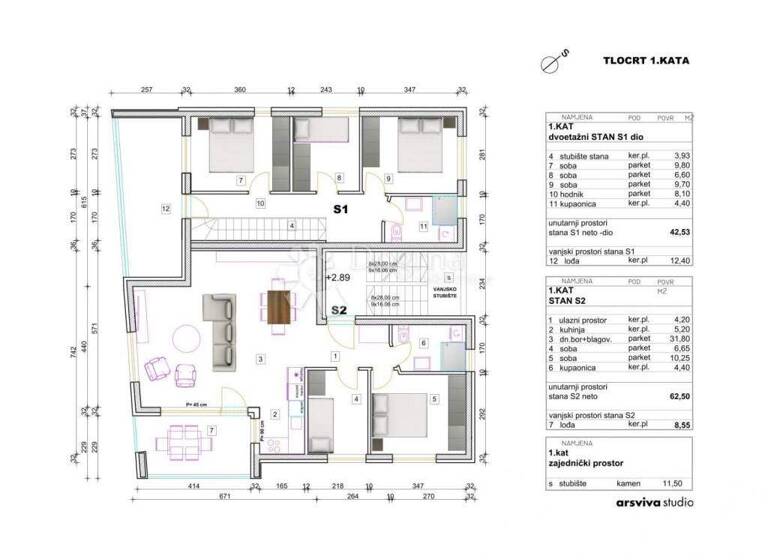 Wohnung zum Kauf 319.725 € 3 Zimmer 71 m² 2. Geschoss Vostarnica - Poluotok