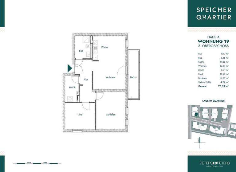 Wohnung zur Miete 1.079 € 3 Zimmer 79,1 m² 3. Geschoss frei ab 01.05.2026 Speicherstraße 16 Werdervorstadt Schwerin 19055