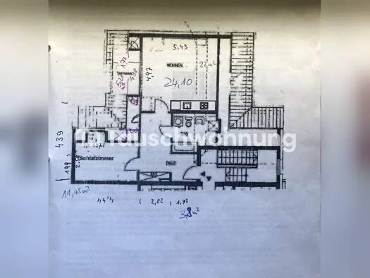 Wohnung zur Miete Tauschwohnung 700 € 2,5 Zimmer 59 m² Kaiserswerth Stadtbezirk 5 40489