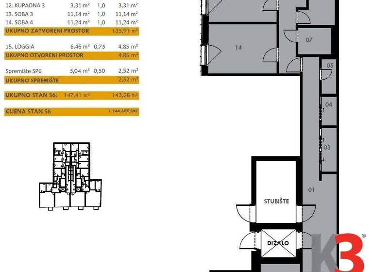 Wohnung zum Kauf 1.144.807 € 5 Zimmer 143,3 m² 2. Geschoss Gornji Grad - Medvescak 0