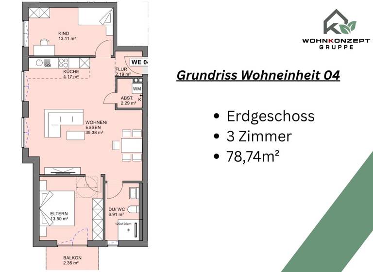Wohnung zum Kauf 551.180 € 3 Zimmer 78,7 m² 1. Geschoss Sasel Hamburg / Sasel 22393