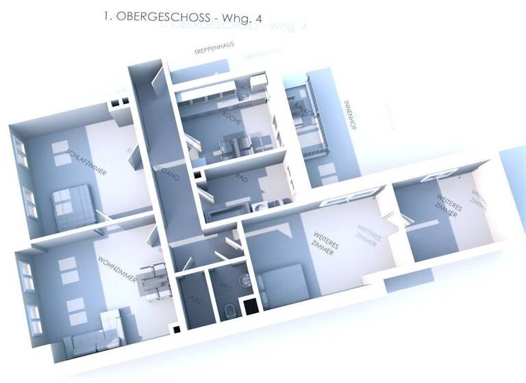 Wohnung zum Kauf 449.400 € 4 Zimmer 107 m²<br/>Wohnfläche 1.<br/>Geschoss Henkestraße 8 Markgrafenstadt Erlangen 91054