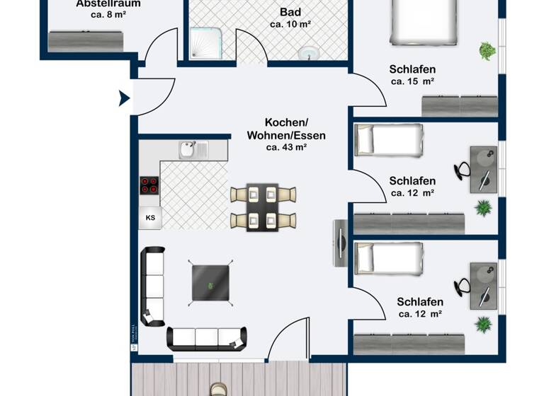 Wohnung zum Kauf provisionsfrei 436.937 € 4,5 Zimmer 106,6 m²<br/>Wohnfläche Dachgeschoss<br/>Geschoss Flachslanden Flachslanden 91604