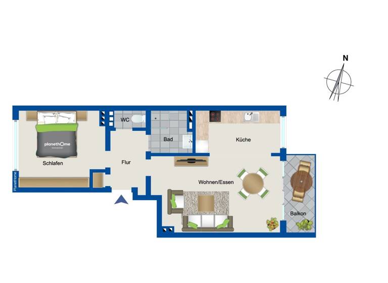 Wohnung zum Kauf 189.000 € 2 Zimmer 52 m²<br/>Wohnfläche 1.<br/>Geschoss Aachen Aachen 52066