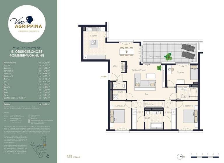Wohnung zum Kauf - Erstbezug 1.599.900 € 4 Zimmer 133,7 m² 5. Geschoss Neustadt-Nord Köln 50668